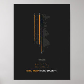 ZEE - Seattle-Tacoma Airport Runway Diagram Art Poster