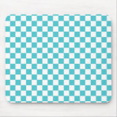 Zee serpent Blue en White Checkerboard Pattern Muismat (Voorkant)