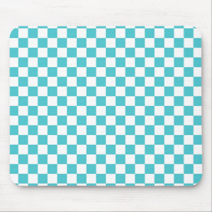 Zee serpent Blue en White Checkerboard Pattern Muismat