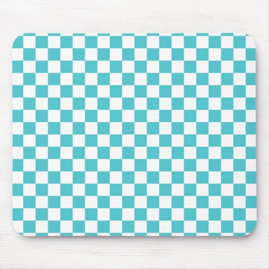 Zee serpent Blue en White Checkerboard Pattern Muismat (Voorkant)