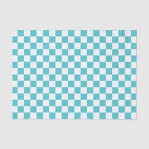 Zee serpent Blue en White Checkerboard Pattern Tissuepapier