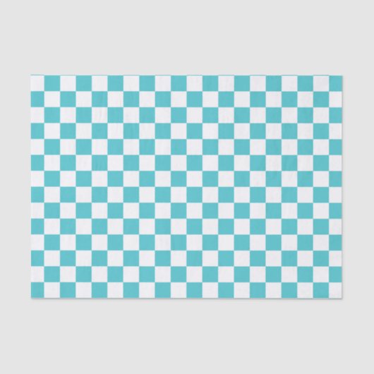 Zee serpent Blue en White Checkerboard Pattern Tissuepapier (Voorkant)