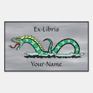 Zee Serpent Bookplaat Rechthoekige Sticker