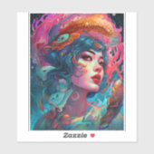 Zee Serpent Hair Lady Fantasy Art Sticker (Vel)