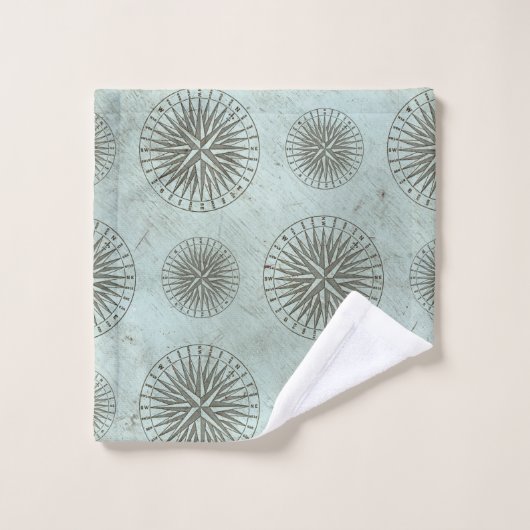 Zee Shanty | Steampunk Compass Ephemera Bad Handdoek (Wasdoekje)