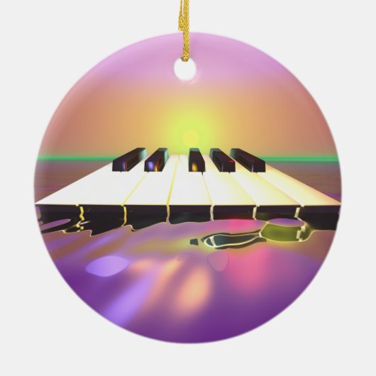 Zee Sharp Piano Keys Keramisch Ornament (Achterkant)