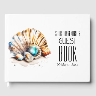 Zee shell 3D iriserende nautische strand schelpen Gastenboek
