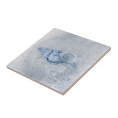 Zee Shell Blue Antiek Ocean Beach Texture Tegeltje (Zijkant)