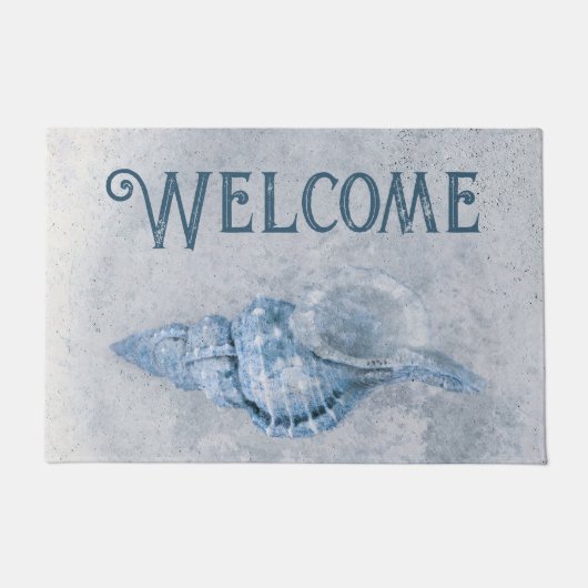 Zee Shell Blue Ocean Beach Texture Welcome Deurmat (Voorkant)