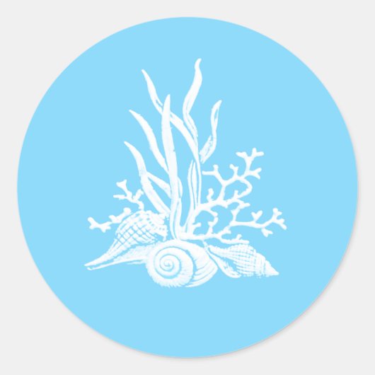 Zee Shell bruiloft stickers (Voorkant)