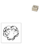 Zee shell clam line art tekening 	rubberstempel (Gestempeld)