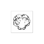 Zee shell clam line art tekening 	rubberstempel (Afrduk)