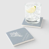 Zee Shell Dusty Blue Beach Onderzetter (Zijkant)