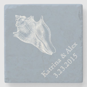 Zee Shell Dusty Blue Beach Onderzetter