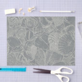 Zee Shell Grey White decoupage Tissuepapier (Craft)
