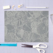 Zee Shell Grey White decoupage Tissuepapier (Craft)
