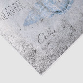 Zee Shell Grijs Blauw  Antiek Strand Ephemera Tissuepapier (Detail)