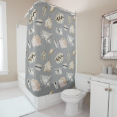 Zee Shell Nautical Pattern Crustaceancore Douchegordijn (In situ)