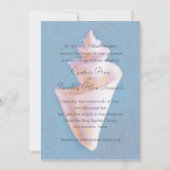 Zee Shell op Blauwe Bruiloft Kaart (Voorkant)