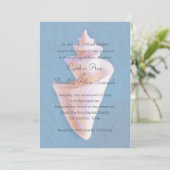 Zee Shell op Blauwe Bruiloft Kaart (Staand voorkant)