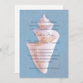Zee Shell op Blauwe Bruiloft Kaart (Voorkant / Achterkant)