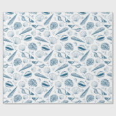 Zee shell patroon cadeaupapier (Vlak)