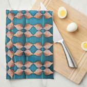 Zee Shell Pattern, blauw Theedoek (Quarter Fold)
