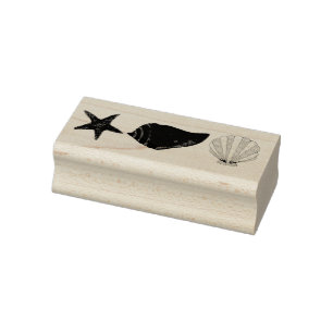 Zee Shell Seashell Conch Starfish Beach Ocean Rubberstempel