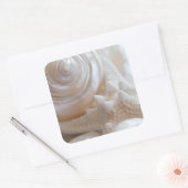 Zee Shell & Starfish Background - Beach Shells Vierkante Sticker (Envelop)