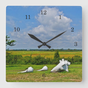Zee Shell Wall Clock Vierkante Klok