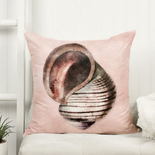 Zee Shell - Waterverf Kerkoraalstrand Kussen