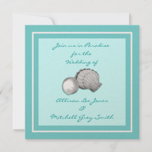 Zee Shell Wedding Invitation Kaart