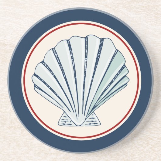 Zee Shell Zandsteen Onderzetter (Voorkant)