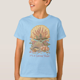 Zee-Shore Beach Vibe Coral and Tan T-Shirt
