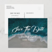 Zee Shore Destination Beach Wedding Bewaar de datu Aankondigingskaart (Voorkant / Achterkant)