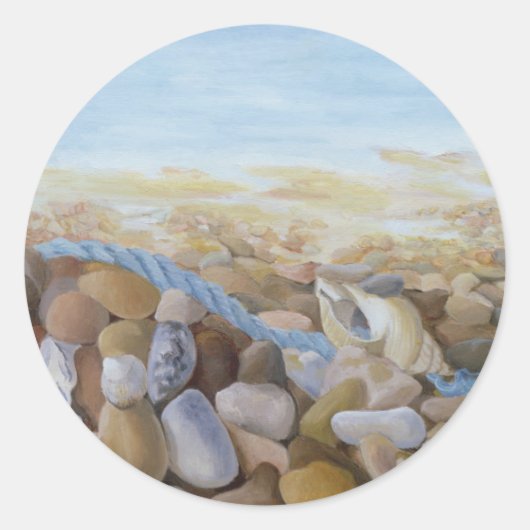 Zee Shore Ronde Sticker (Voorkant)