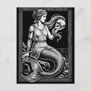 Zee Sirene Meermin Ingelijst Kunstwerk Briefkaart