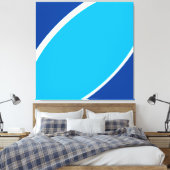 Zee Sky. Abstracte tweekleurige blauw wit vet curv Canvas Afdruk (Insitu (Slaapkamer))