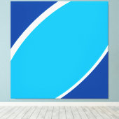 Zee Sky. Abstracte tweekleurige blauw wit vet curv Canvas Afdruk (Insitu (Houten vloer))