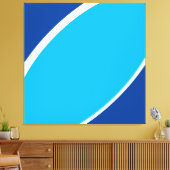 Zee Sky. Abstracte tweekleurige blauw wit vet curv Canvas Afdruk (Insitu (Woonkamer))