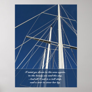 Zee & Sky Poem Ships Rigging Poster
