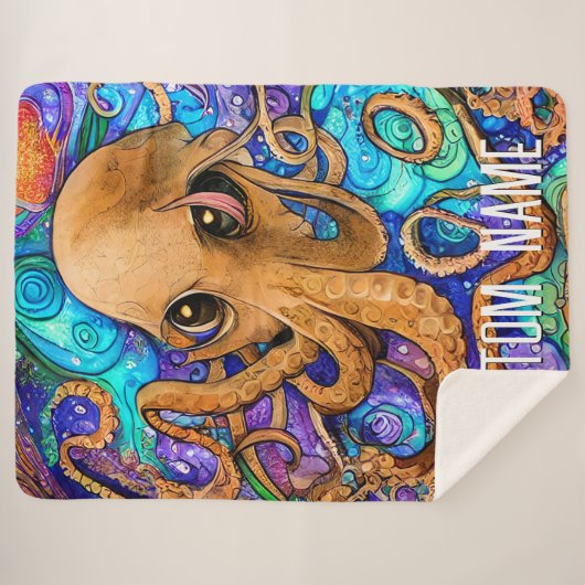 Zee Squid met persoonlijke naam Sherpa Deken (Voorkant (horizontaal))