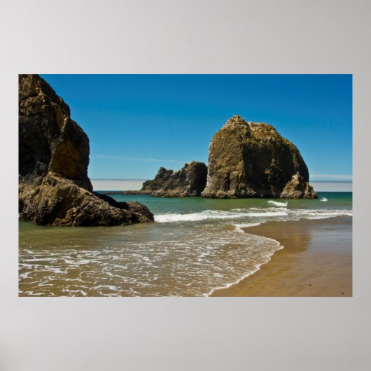 Zee Stacks, low-tide, Oceanside, Oregon, Verenigde Poster (Voorkant)