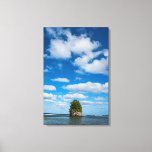 Zee stapel omringd door oceaan canvas afdruk