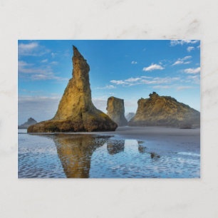 Zee stapels op Bandon Beach in Bandon, Oregon 3 Briefkaart
