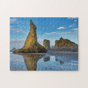 Zee stapels op Bandon Beach in Bandon, Oregon 3 Legpuzzel