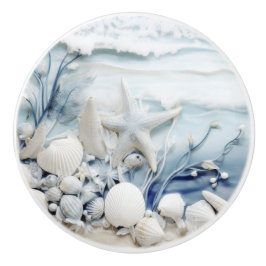 Zee Star en Shell 3D Coastal Keramische Knop
