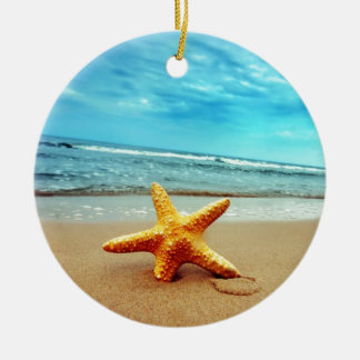 Zee Star on the Beach, Blue Sky, Ocean Keramisch Ornament