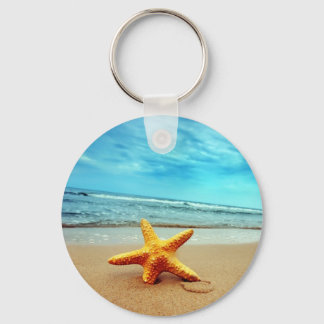 Zee Star on the Beach, Blue Sky, Ocean Sleutelhanger