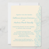 Zee Star Swirl Blue Cream Beach bruiloft uitnodigi Kaart (Achterkant)